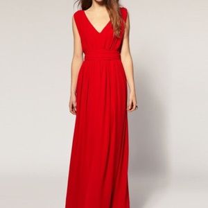MANGO Prom Evening Red Maxi Dress
